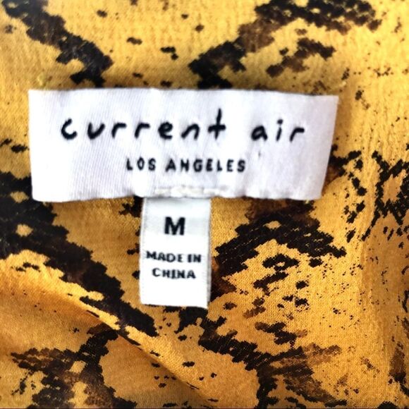 Current Air Yellow Snakeprint Wide Leg Jumpsuit M - Picture 9 of 12